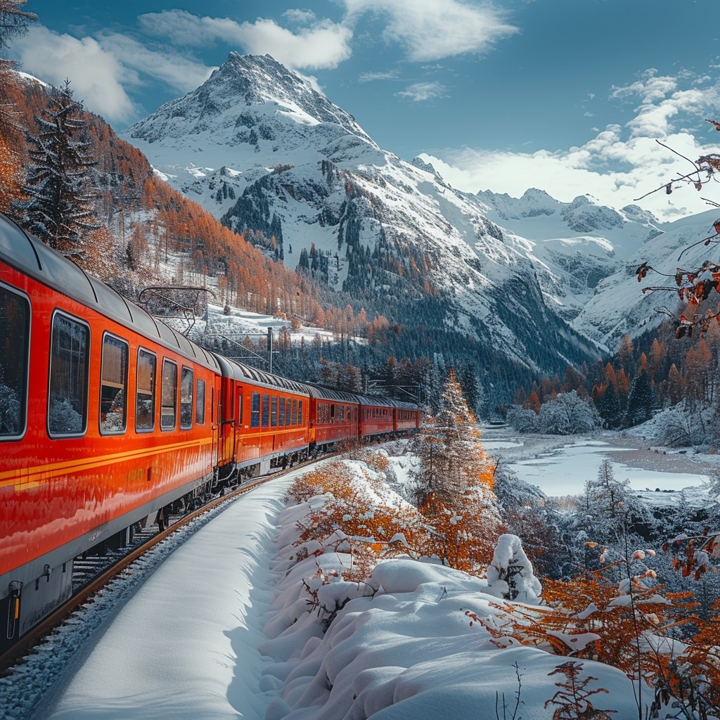 Le splendide Bernina express entre la suisse et l’italie